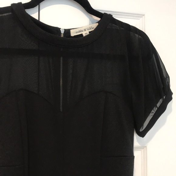 Robbi and Nikki Black Sheer Mini Black Dress XS - Picture 4 of 6
